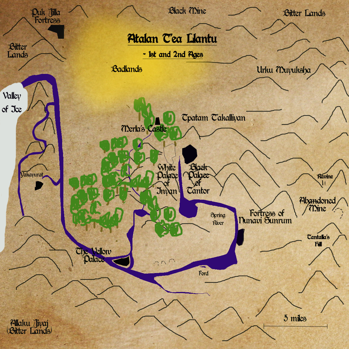 Map of Atalan T'ea in 1st and 2nd Ages