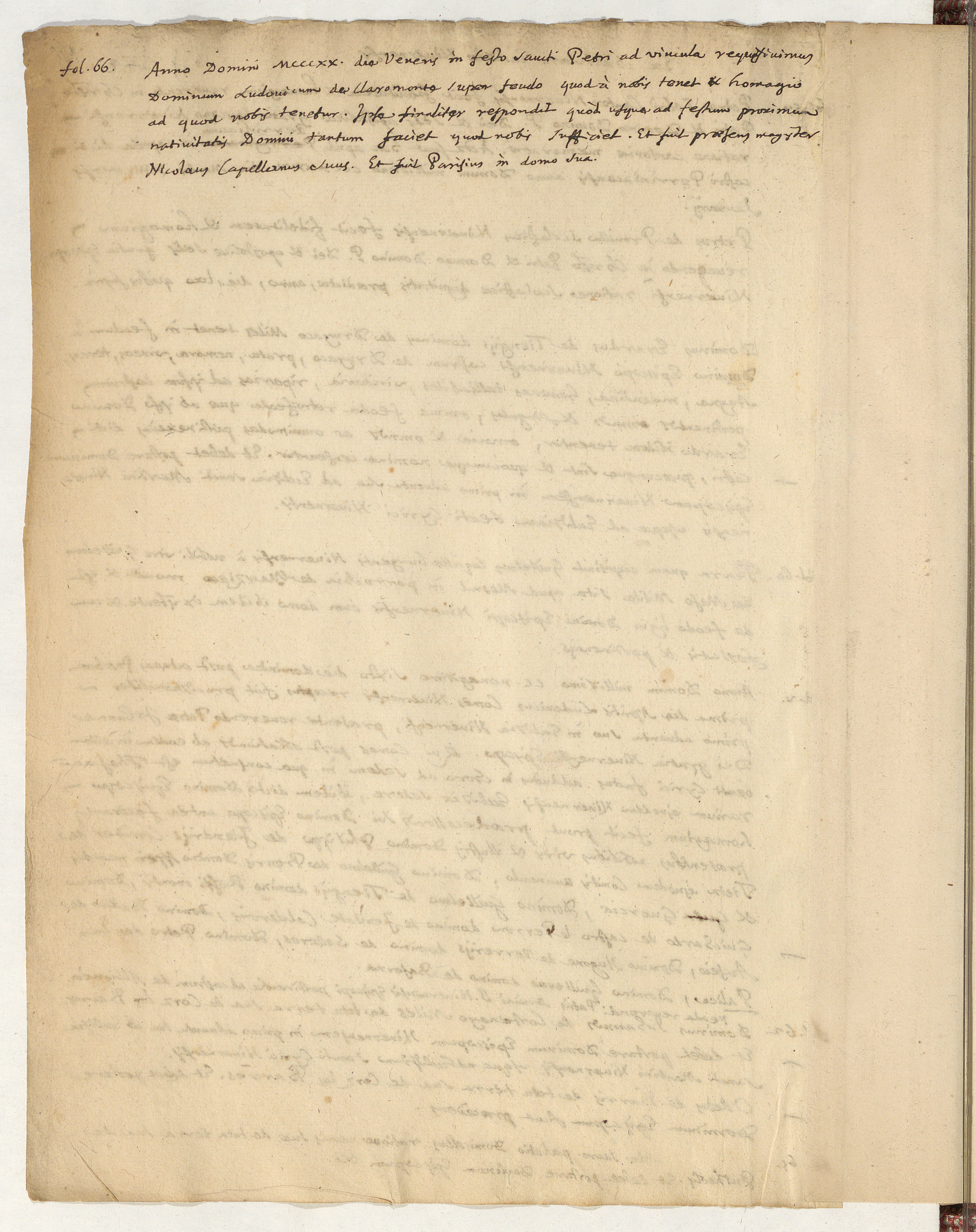 Verso for Volume 74, Folio 375 of Etienne Baluze Personal Cabinet Papers